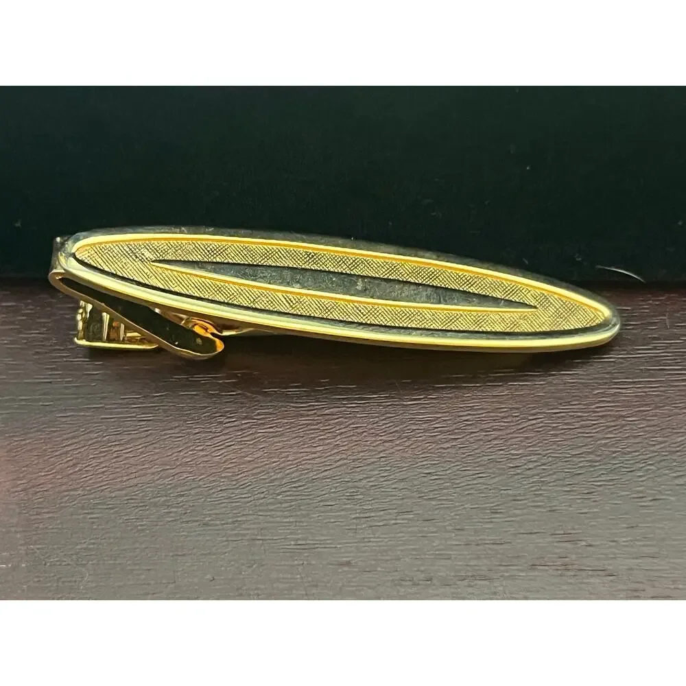 VTG Tie Clips Lot of 3 Gold Tone Rhinestone Unsigned